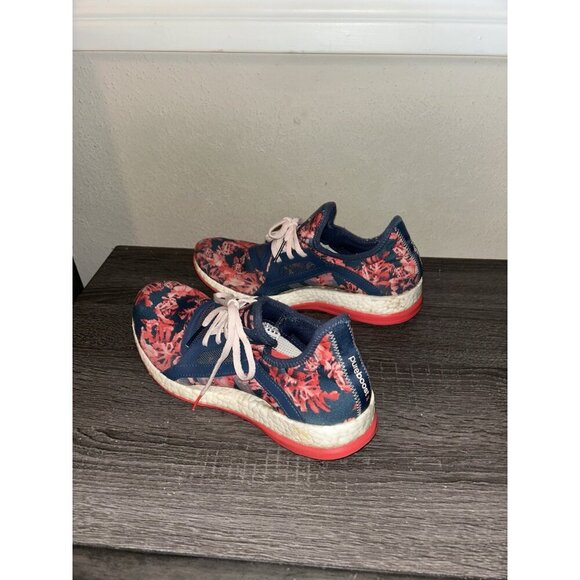 Adidas Pure Boost X Red And Blue Floral Arch Support Athletic Sneakers Size 8 - Picture 4 of 7
